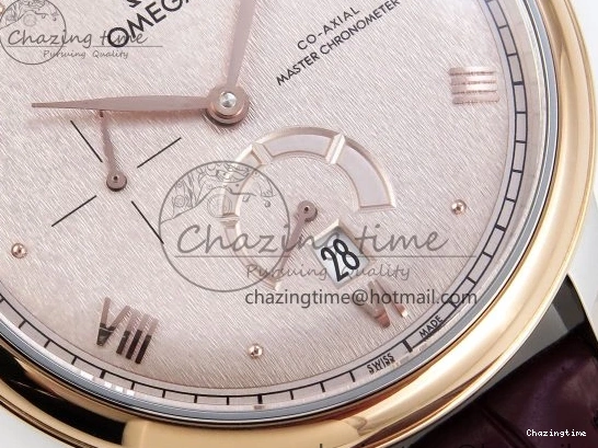 0416 QuickDry De Ville Date RG MKF 1:1 Best Edition Brown Textured Dial Diamonds Marker on Brown Leather Strap A 7747